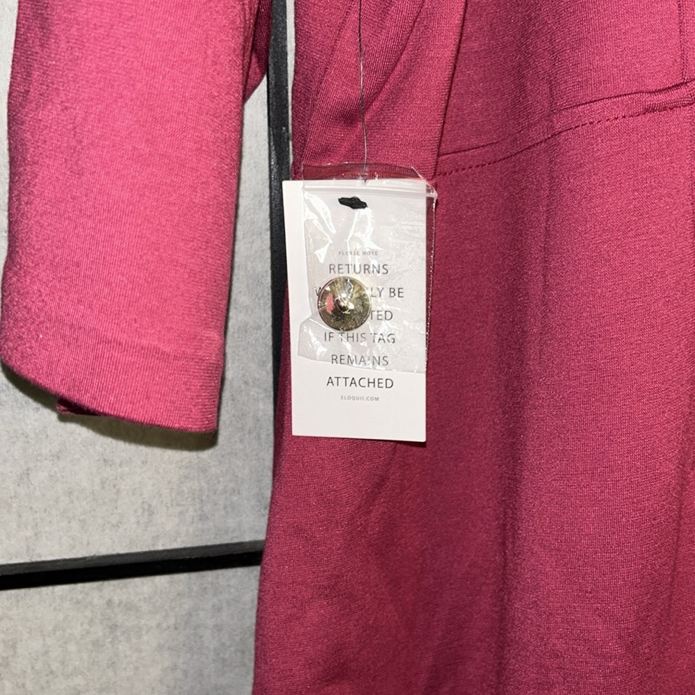 NWT Eloquii burgundy colored dress in plus size 20 - Picture 7 of 10